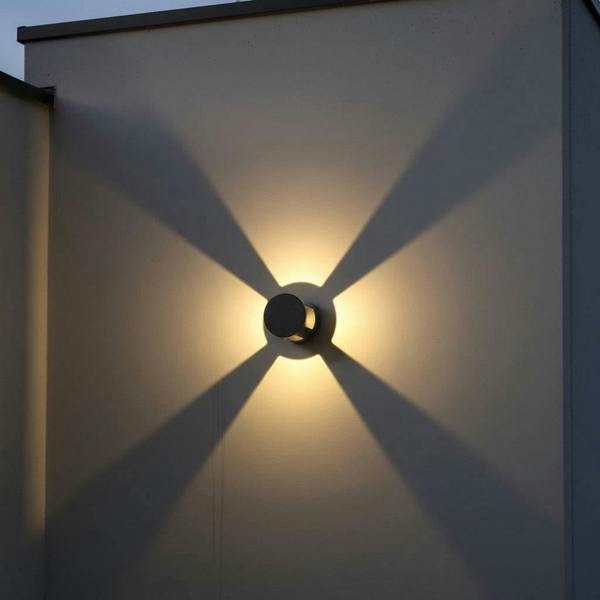 black outside wall light mounted on the outside wall of a house 