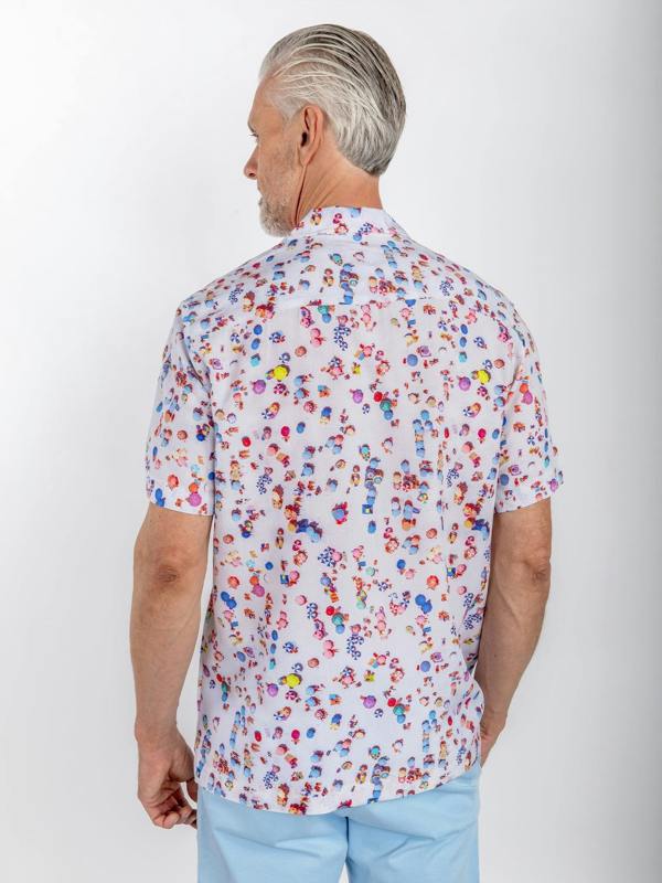 CLSH 2605 WHITE DRONE BEACH - Claudio Lugli Shirts