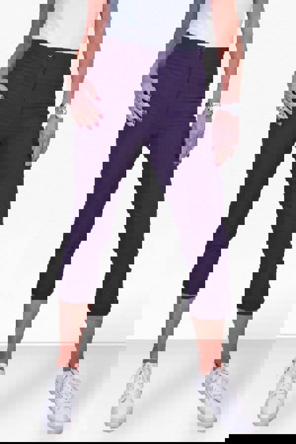 Paulo Due Women's Slim Cropped Capri Stretch Trousers