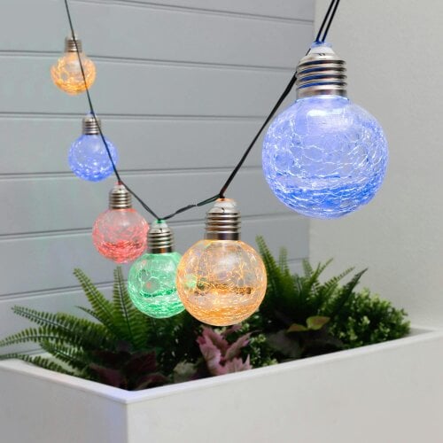 Gardenwize 10-Piece Solar Crackle Ball String Lights – Outdoor LED Garden Lights