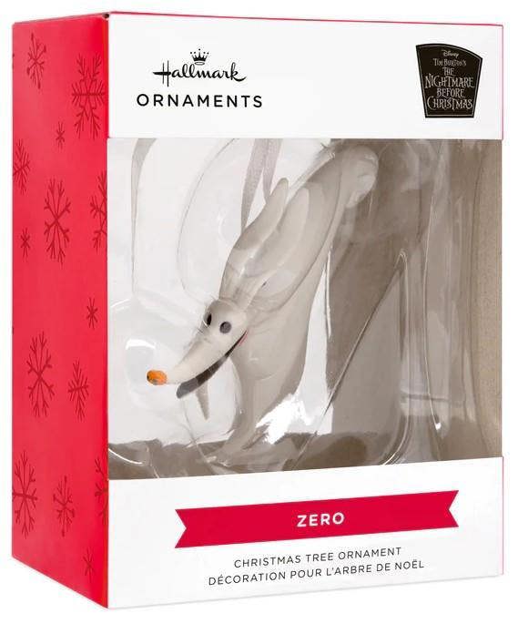 Disney: Nightmare Before Christmas - Zero the Ghost Dog with Candy Cane Christmas Tree Ornament