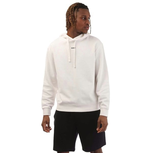Hugo Mens Dapo Logo Hoodie - White