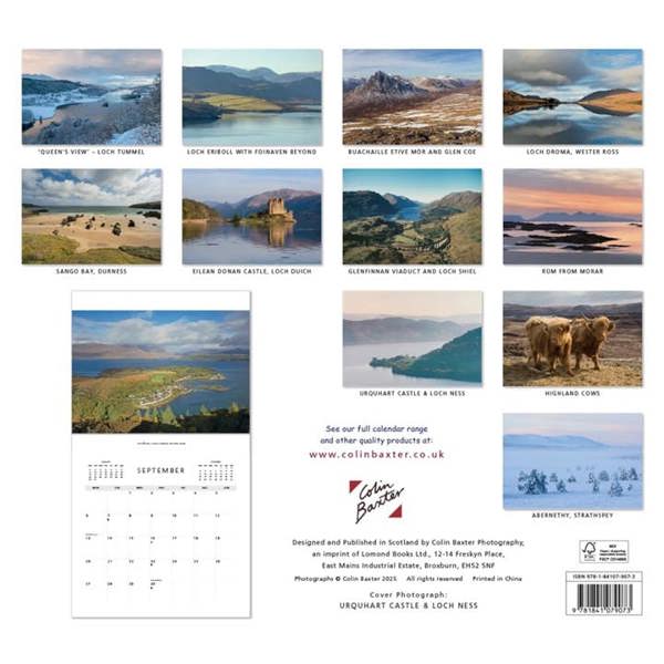 Colin Baxter, Scottish Highlands Calendar 2027, Wall Calendars, Month To View, Travel, Gift