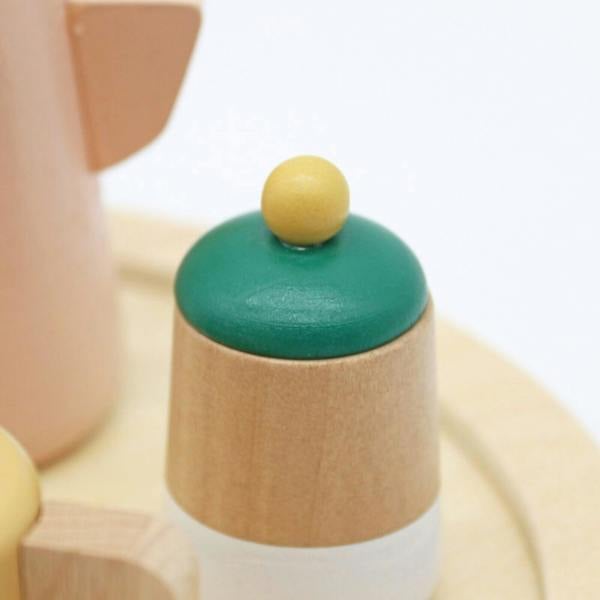 HYGRAD BUILT TO SURVIVE HYGRAD Wooden Tea Set For Toddlers Kids Tea Play Set Pretend Play Toys For Toddlers Kitchen Tea Set Toy Gift For Toddlers
