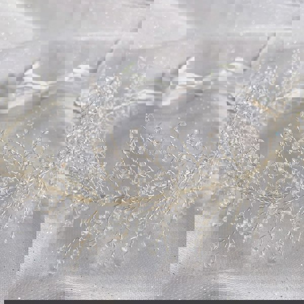 bridal headpiece boho in silver with crystal