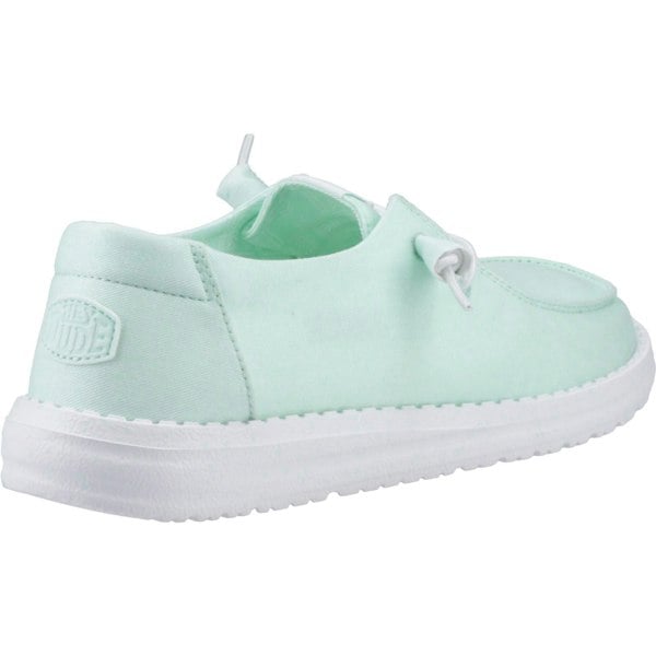 HEYDUDE Wendy Canvas 100% Cotton Women's Bay Blue Moccasins Shoes