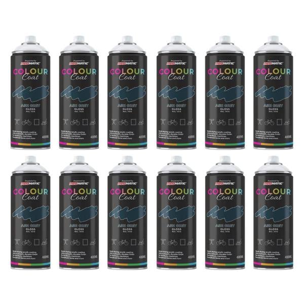 Colour Coat 12X Ash Grey RAL 7016 Gloss Spray Paint 400ml