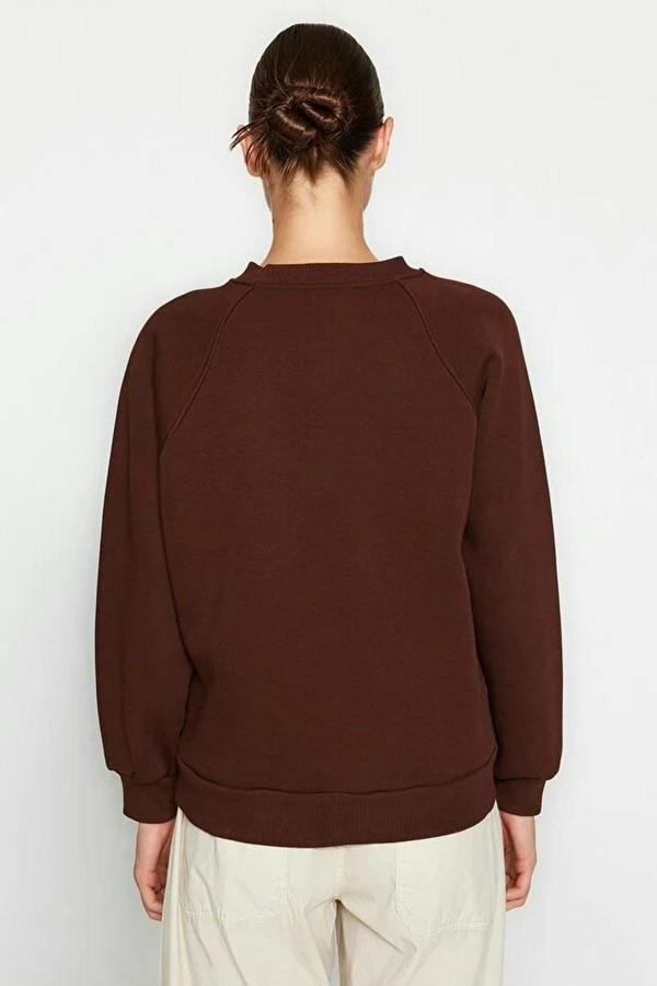 WOVCOR Basic Raglan Sleeve Crew Neck Knit Sweatshirt
