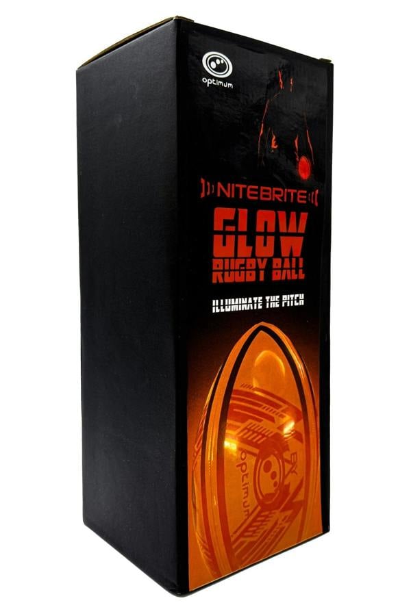 LED Glow Rugby Ball Size 5 – Motion Activated with Auto-Off – Durable Water-Resistant Night Play - Optimum