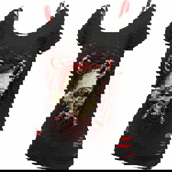 CANDY CANE SANTA - 2in1 Red Ripped Top Black