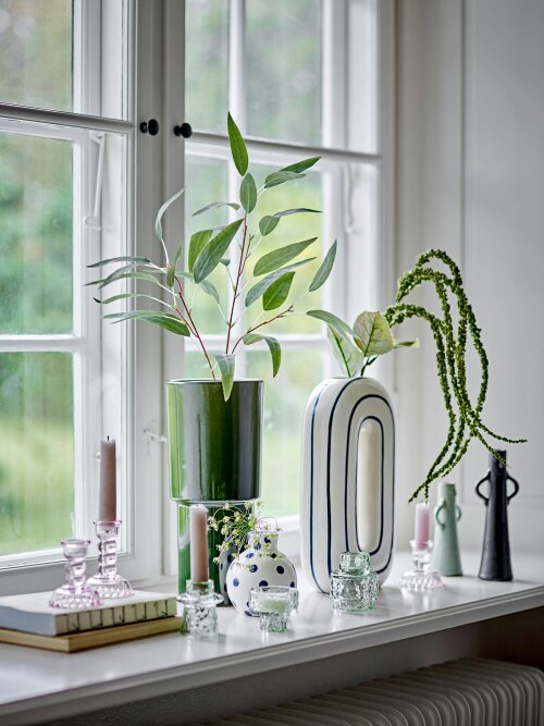 Love Frankie Blue Circles Statement Vase