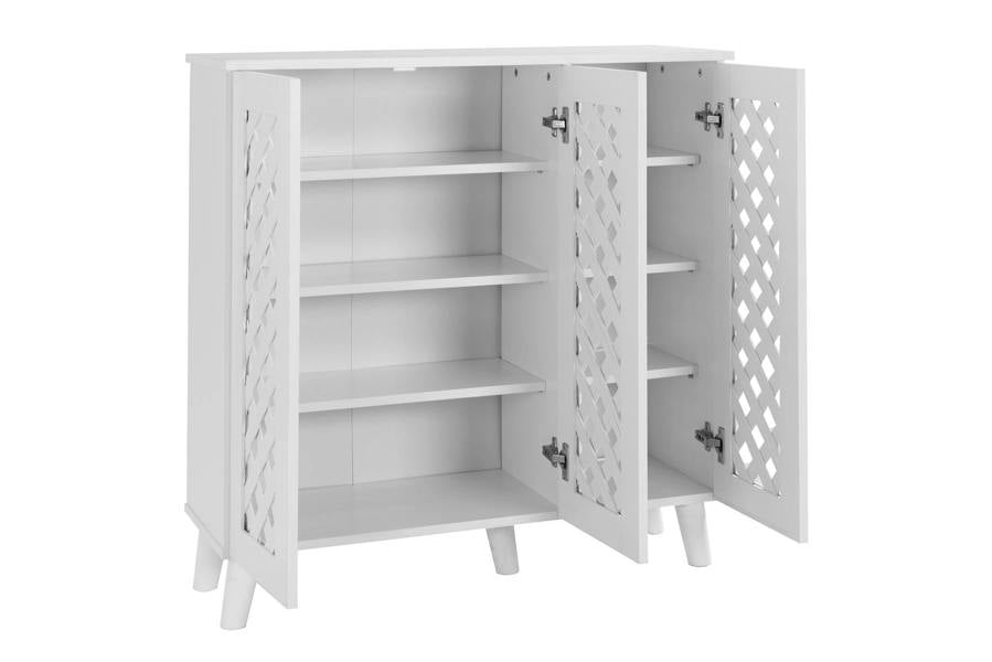 Timber Art Design Modern Shoe Storage Cabinet 3 Doors Footwear Stand Rack Unit Cupboard