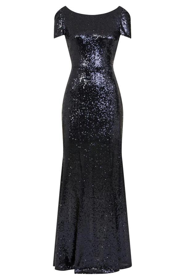 HotSquash The cowl neck maxi sequin dress with fishtail skirt