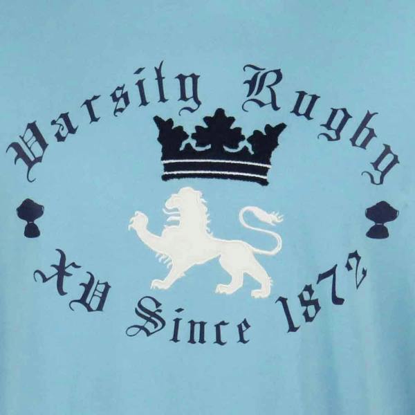 Ellis Rugby Vintage Varsity Rugby T-Shirt Retro Sky