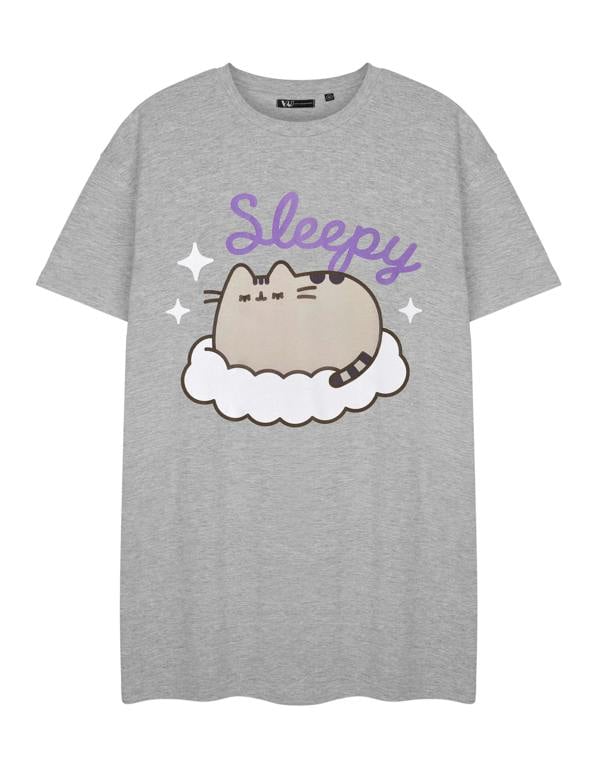 Pusheen Womens Grey Sleepy Short Sleeve Nightdress