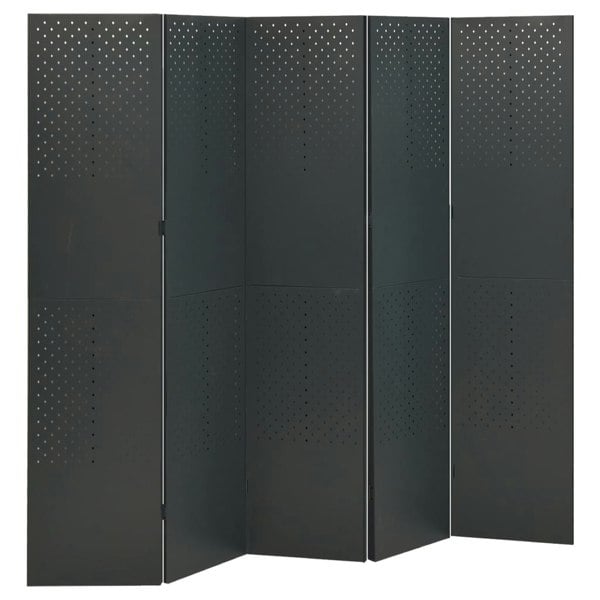 Berkfield 5-Panel Room Divider Anthracite 200x180 cm Steel