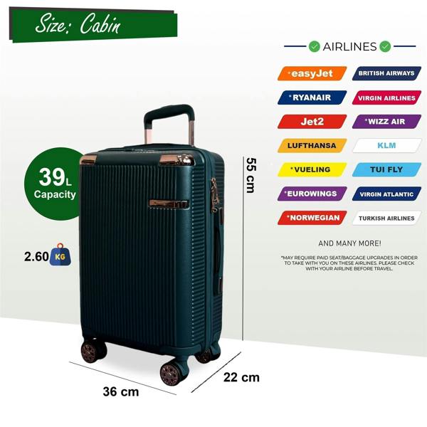 Snowball Expandable Hard Shell 8 Wheels Luggage Travel Cabin Suitcase Set