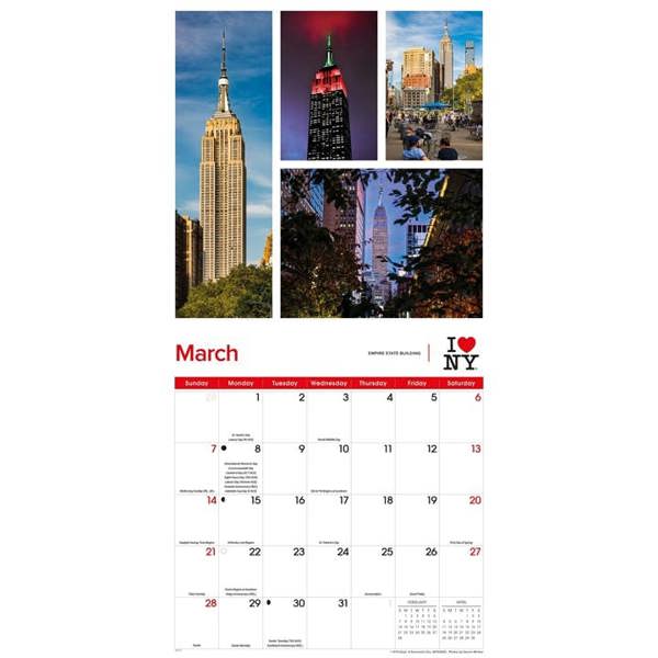 New York I Love NY City Colour Calendar 2027, Wall Calendars, Month To View, Travel, Gift
