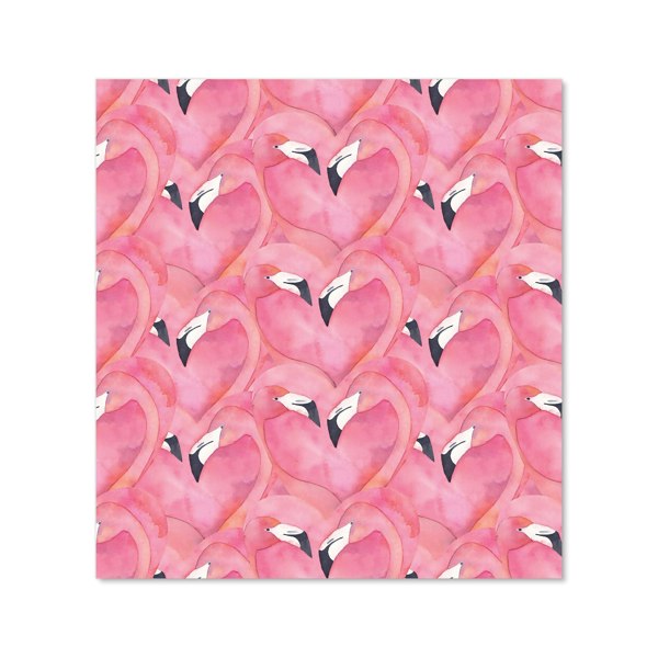 Warren Reed - Designer Watercolour Flamingo Hearts Kitchen Splashback