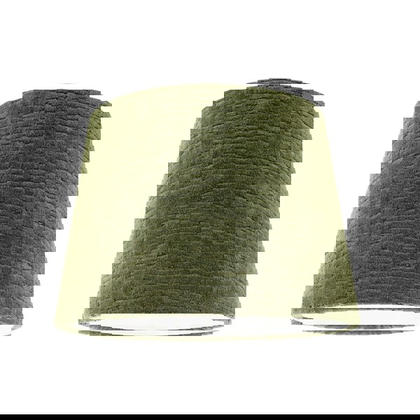 Thick Lined Textured Forest Green Velvet Lamp Shade with Satin Inner Image 1