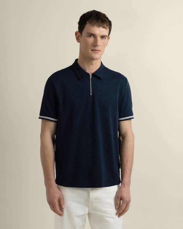 Larsson & Co Helsing - Grid Jacquard Polo Shirt