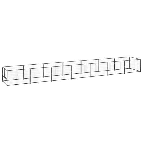 Berkfield Dog Kennel Black 7 m2 Steel