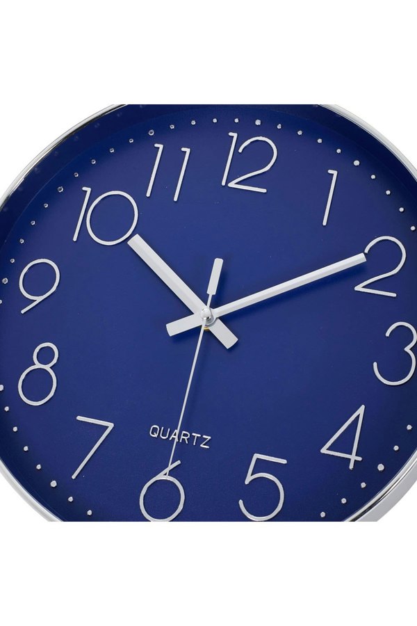 Living and Home 12 Blue Inch Non-Ticking Wall Clock