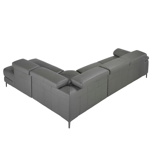 Angel Cerdá Relax corner sofa in dark grey leather 6111/6112