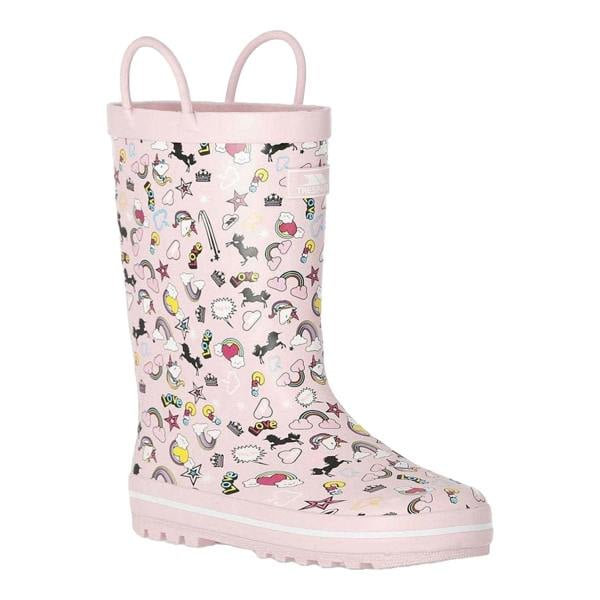 Trespass Girls Unicorn And Rainbow Wellington Boots - Pink - 