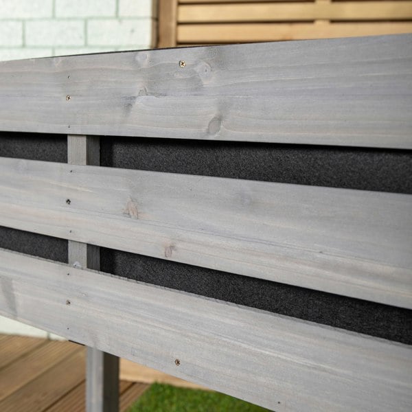Samuel Alexander 75 x 123cm Samuel Alexander Large Raised Grey Wooden Garden Bed Planter with Slatted Base