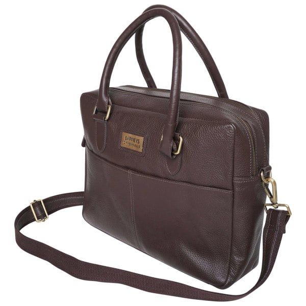 Barneys Originals Brown Leather Laptop Bag