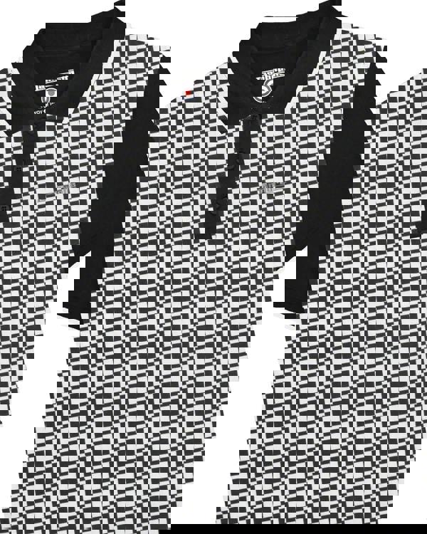 Lambretta Mens Checkered Casual Retro Mod Ska Black Polo Shirt