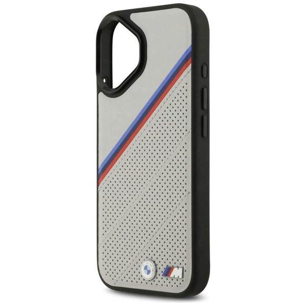 BMW M Tricolor Metal Logo Case with MagSafe for Case for iPhone 17 6.3" Grey - BMHMP17S25PCSPEG