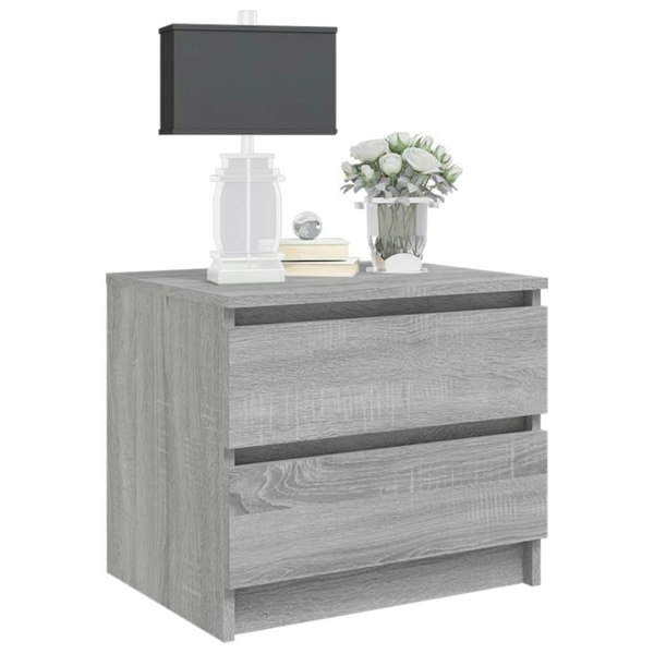 Berkfield Bed Cabinets 2 pcs Grey Sonoma 50x39x43.5 cm Engineered Wood