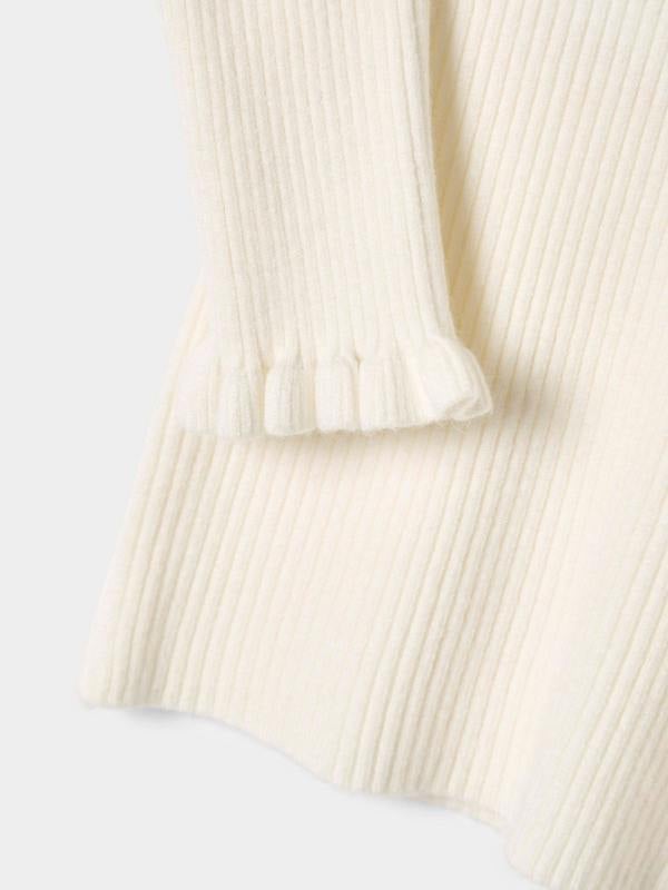GWD Girls Greta Knitted Top Ruffle Front Rib Jumper Available in Black and Cream