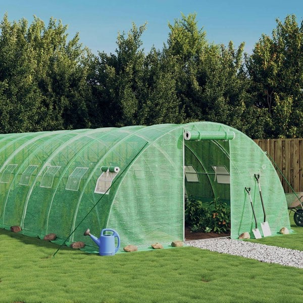 Berkfield Greenhouse with Steel Frame Green 48 m�__ 12x4x2 m
