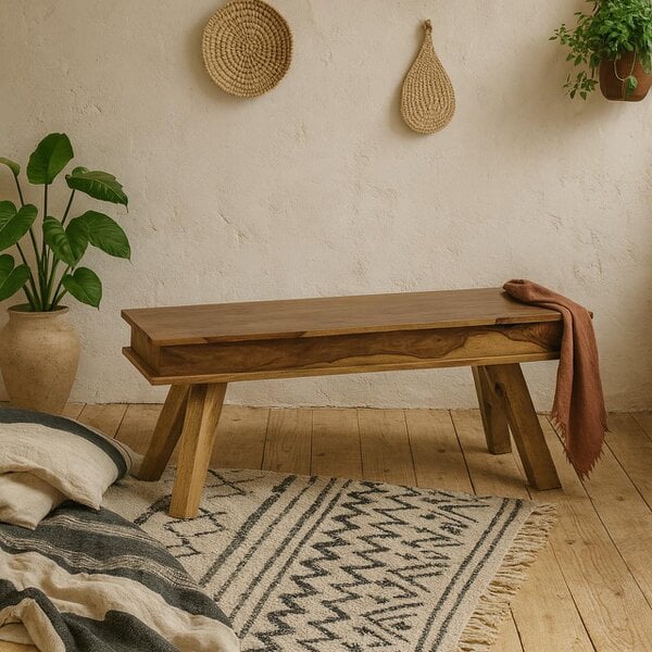Wyld Haus New York 145cm Natural Sheesham Wood Dining Bench