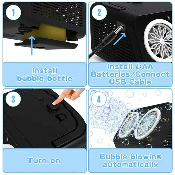 Havendro Automatic Bubble Machine Bubble Blower With 50000 Bubbles Per Minute LED Outdoor