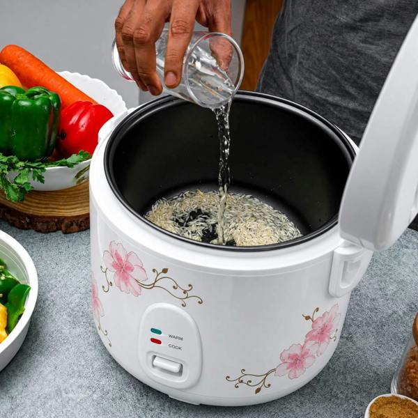 Dyzi Compact 1.2L Rice Cooker Automatic Cook Keep Warm One-Touch White