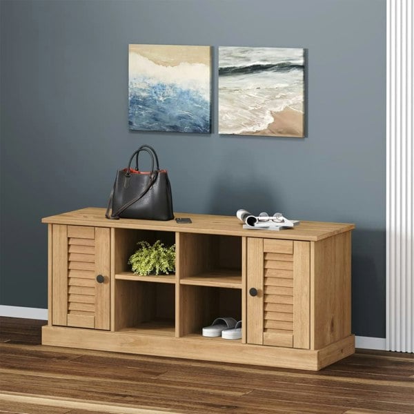 Berkfield Shoe Bench VIGO 106x35x40 cm Solid Wood Pine