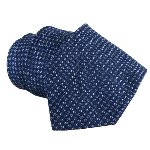 Dunhill jacquard-woven micro geometric patterned silk tie