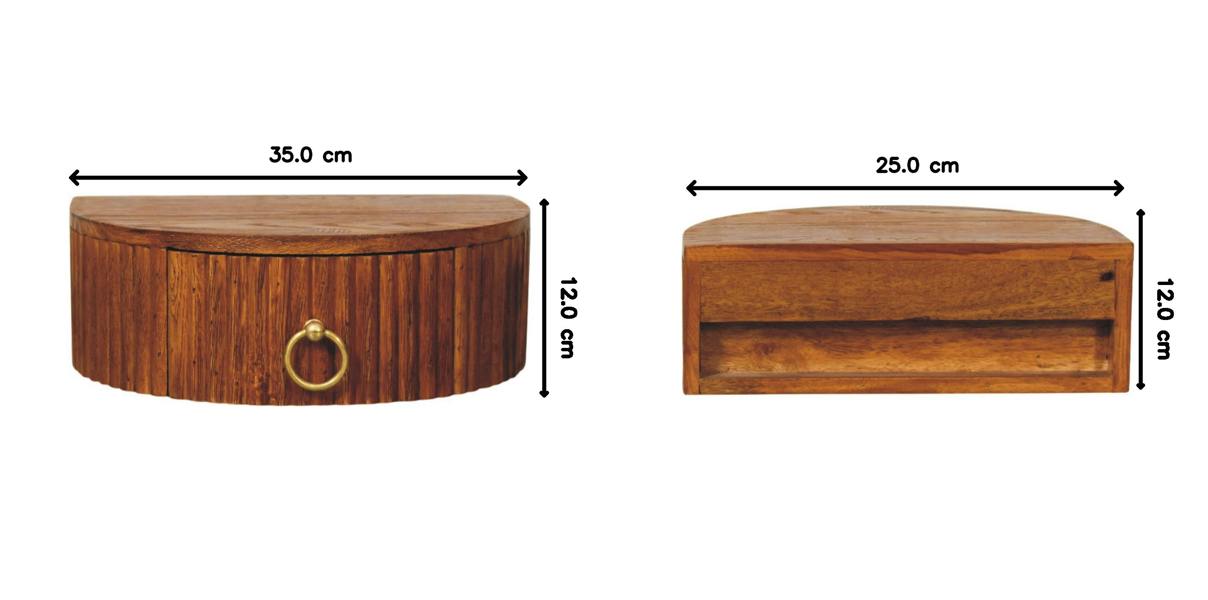 Artisan Furniture Solid Wood Ring Pull Wall Nightstand