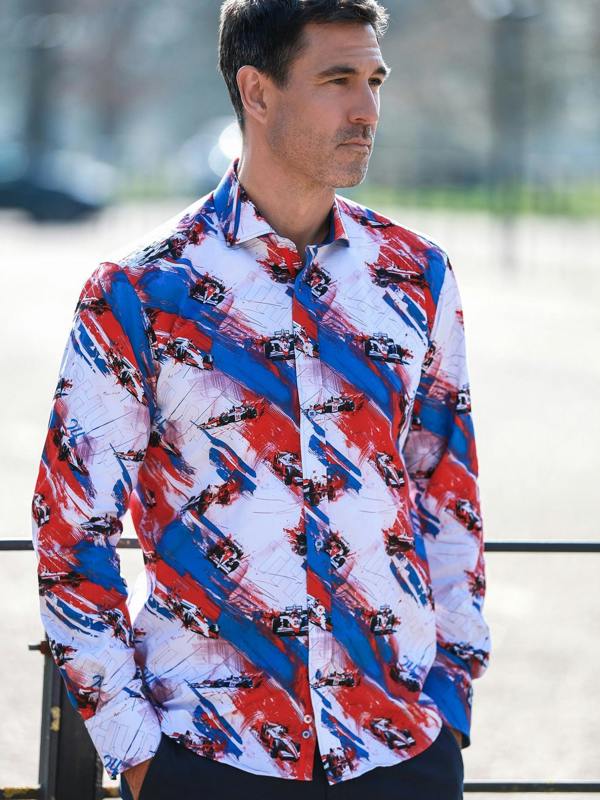THE SHUNT – MEN'S VINTAGE RACING PRINT SHIRT - Claudio Lugli Shirts