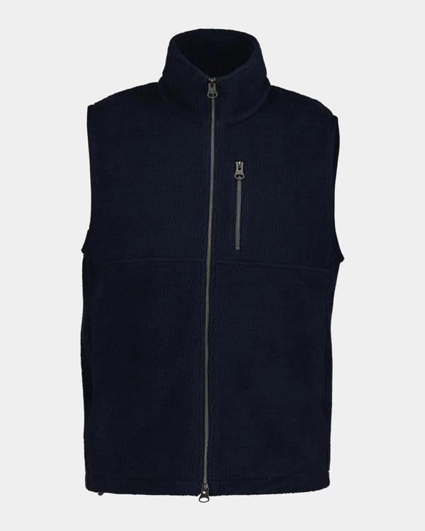 GANT Mens Fleece Gilet - 433 Evening Blue | CHO | Designer Mens Fleece Gilets