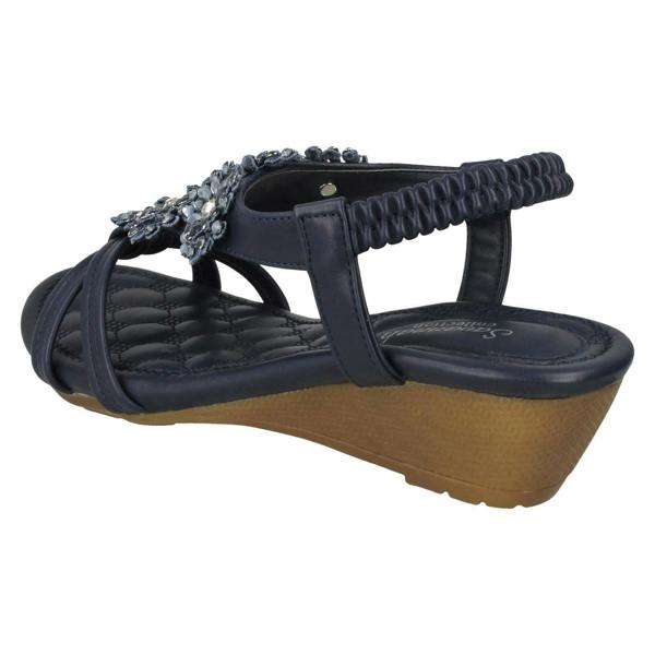 Savannah Ladies Savannah Mid Wedge Strappy Sandals F10792