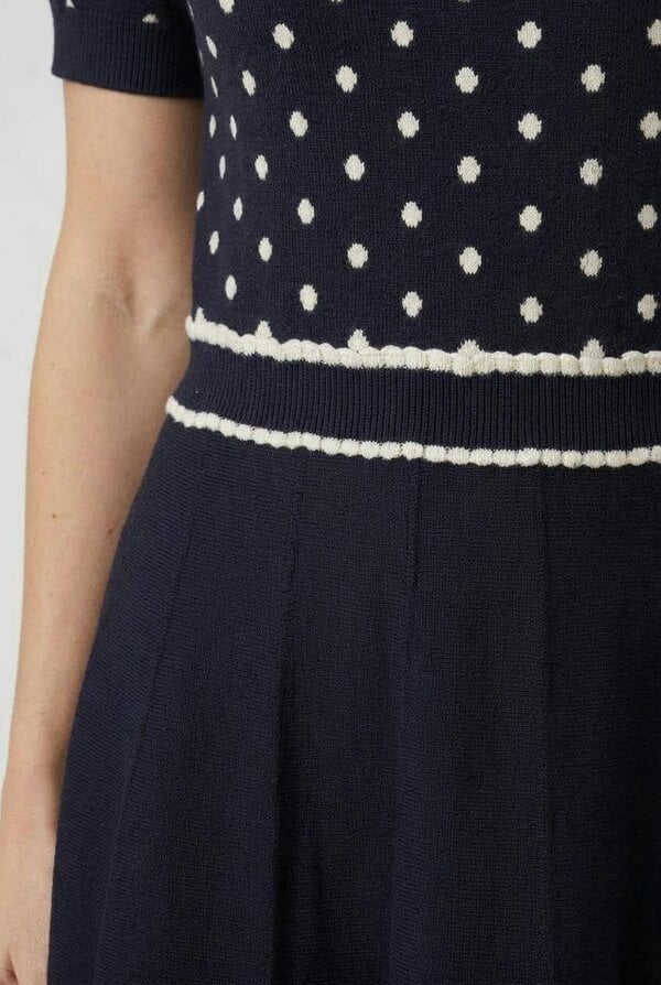 Izabel London Polka Dot Print Knit Midi Skater Dress