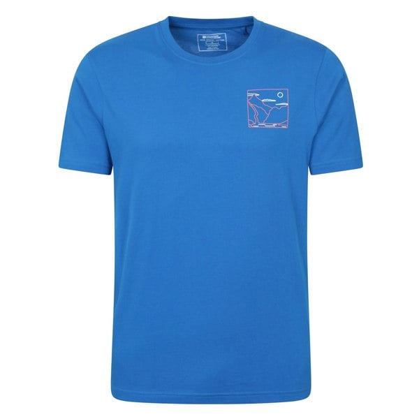 Mountain Warehouse Mens Adventure Begins Line Art Cotton T-Shirt - Cobalt