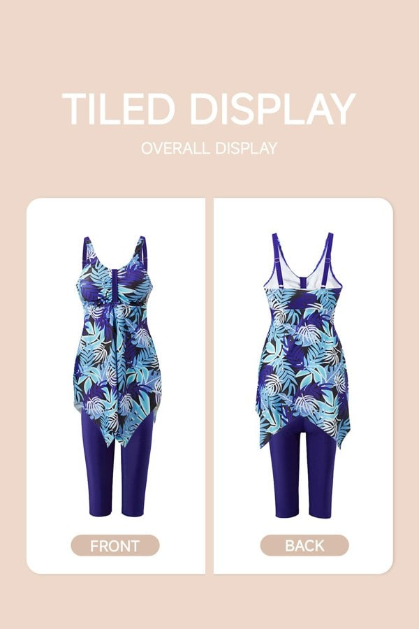 Modishion Stylish Print Two-Piece Tankini Swimsuit