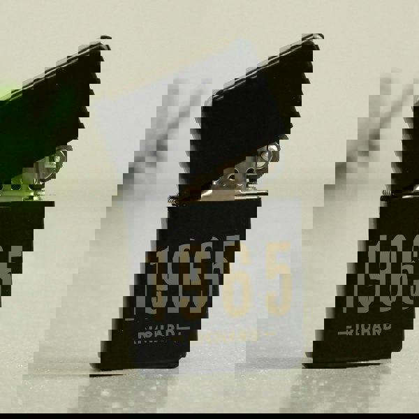 Personalised Memento Company Personalised Date & Name Black Lighter