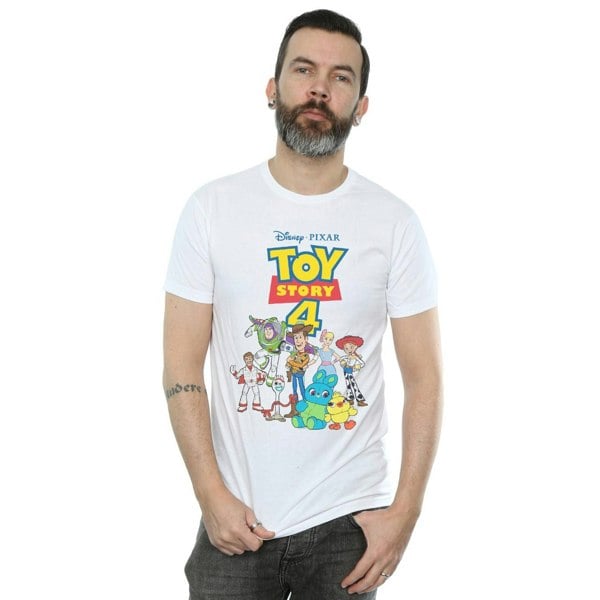 Disney Mens Toy Story 4 Crew T-Shirt - White